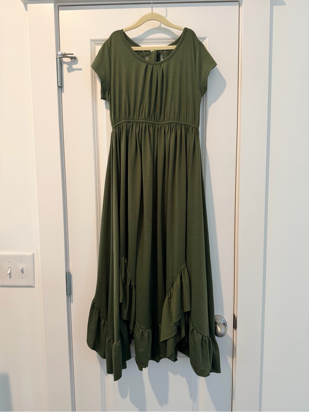 Joyfolie Olive Ruffle-Hem Maxi Dress for Girls
